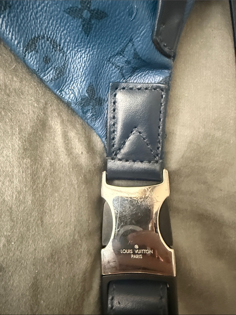 Louis Vuitton Blue Leather Crossbody Belt Bag - Picture 7 of 11